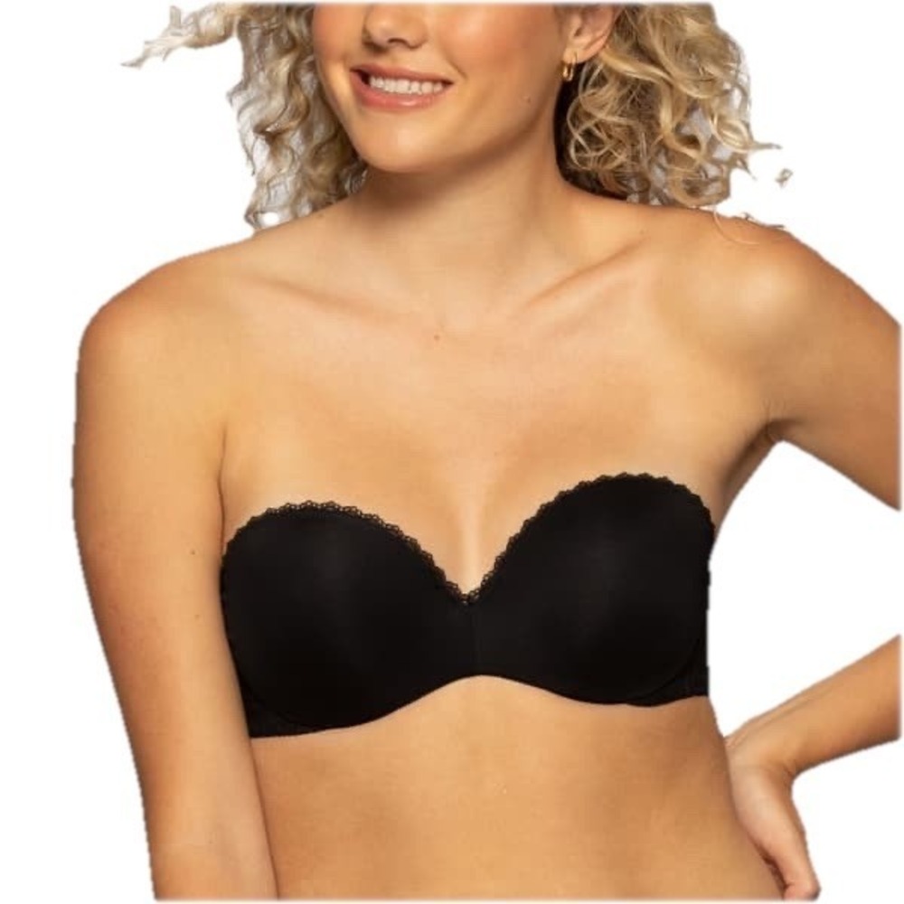 Black New Vanity Fair Strapless Push Up Bra Size 38C Mulitway Solid NWT 2111121
